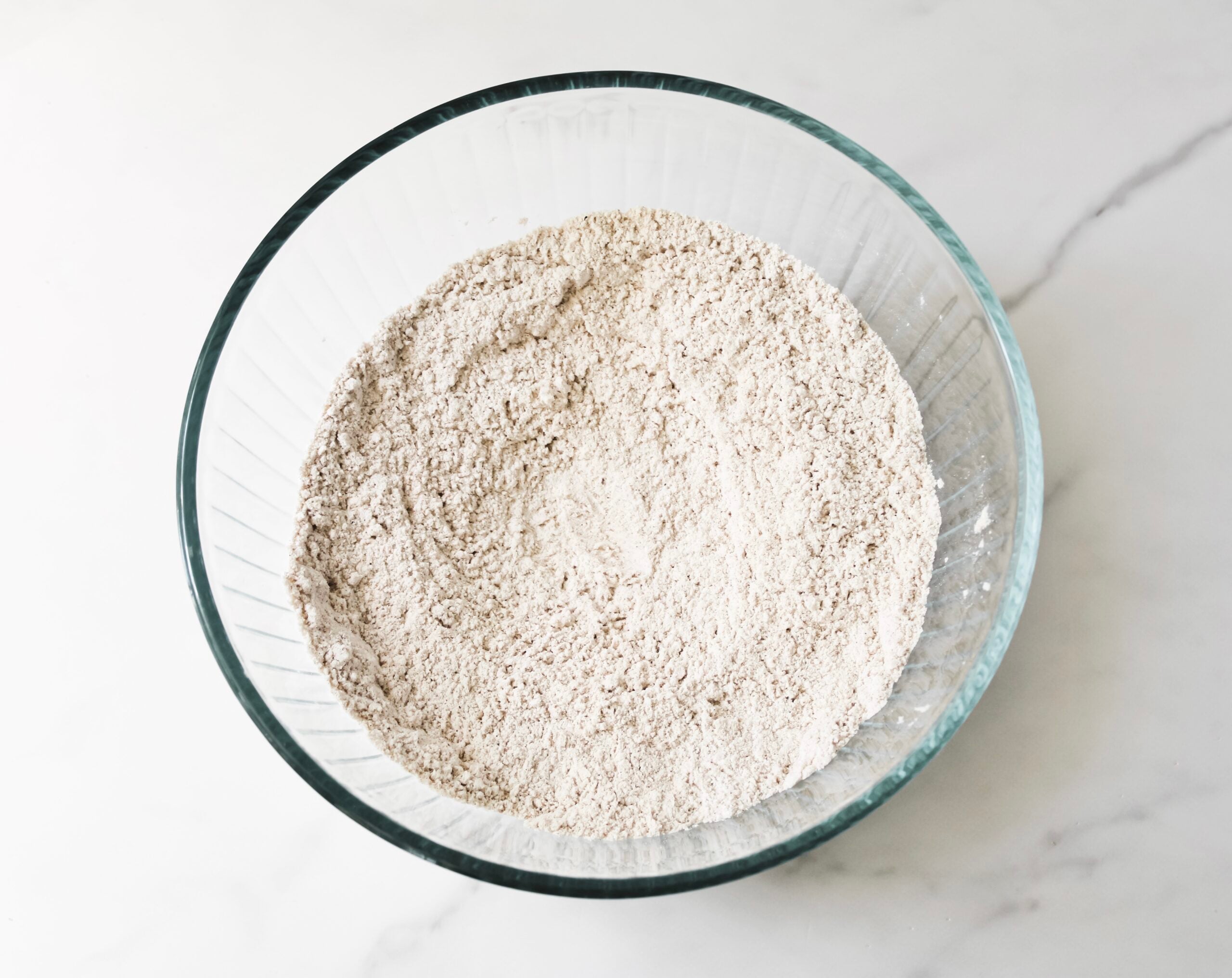 flour, salt, baking soda, cinnamon, cloves, and nutmeg.