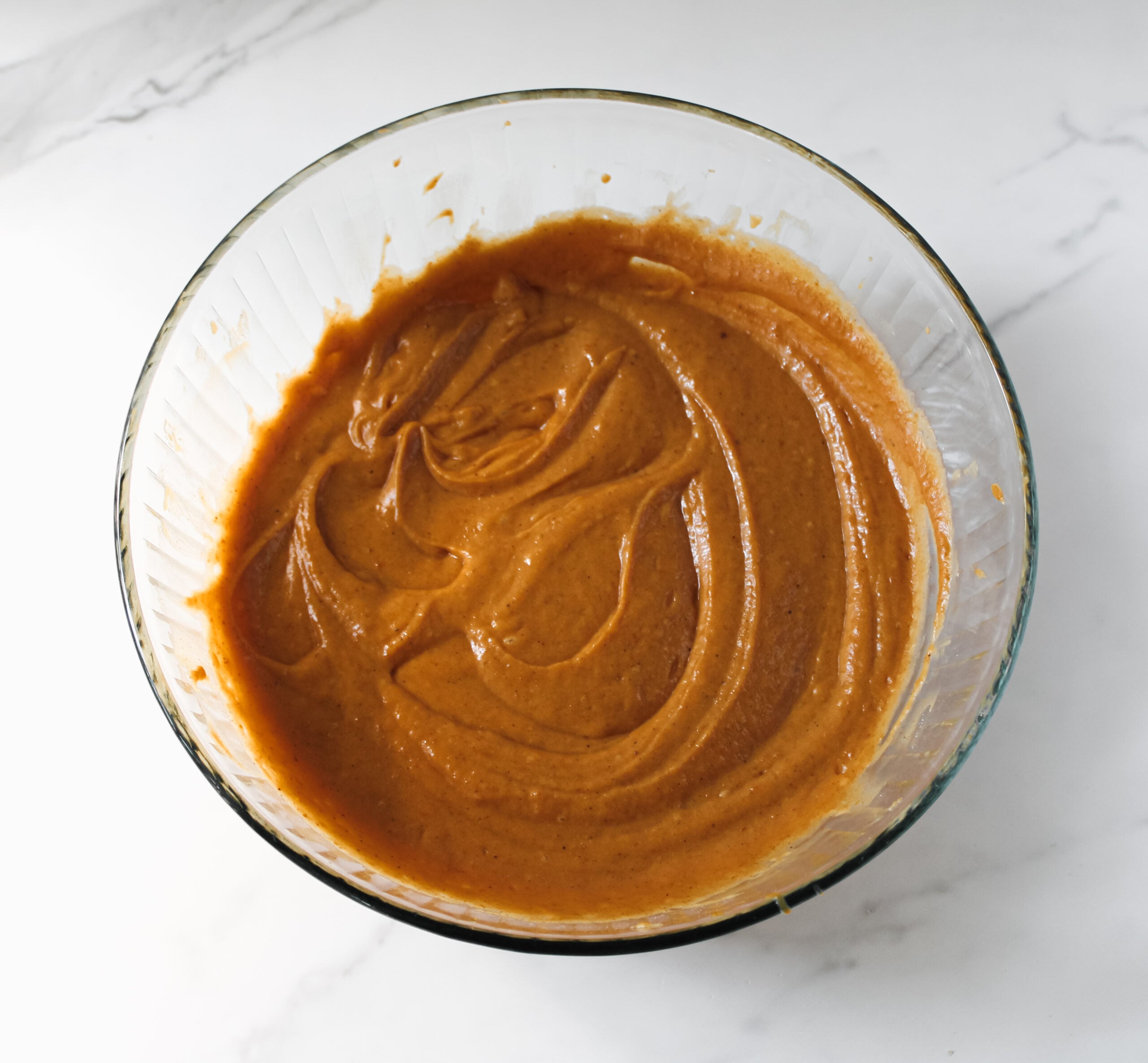 pumpkin batter in a bowl.