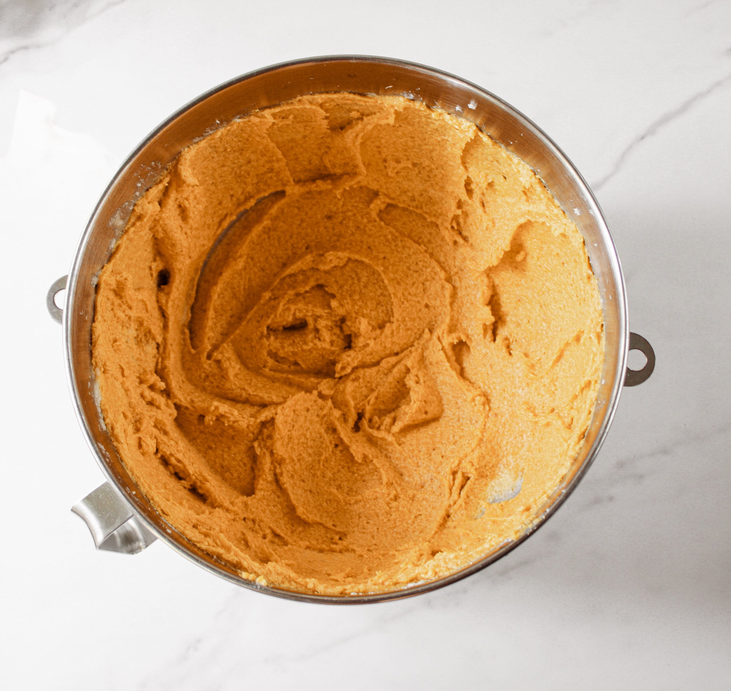 Combined pumpkin, sugars, and butter.