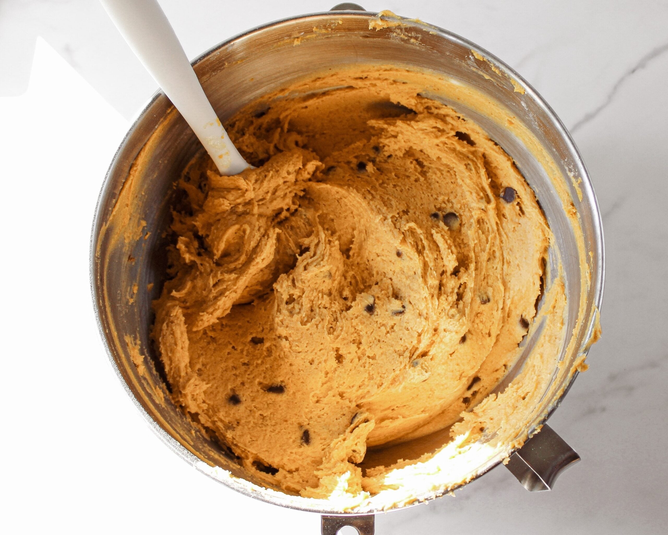 Cookie dough in a bowl.