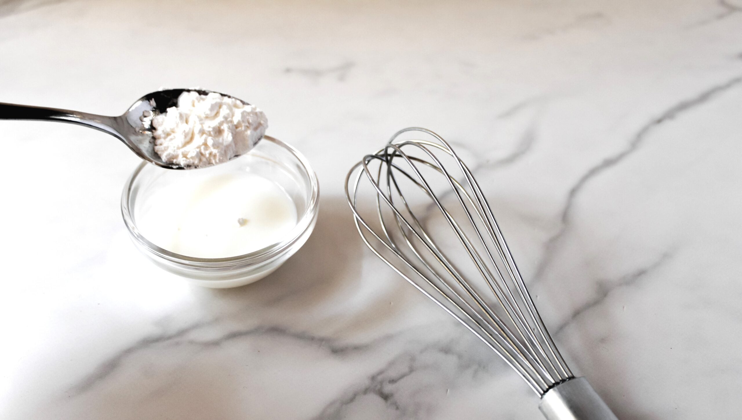corn starch and milk in a bowl