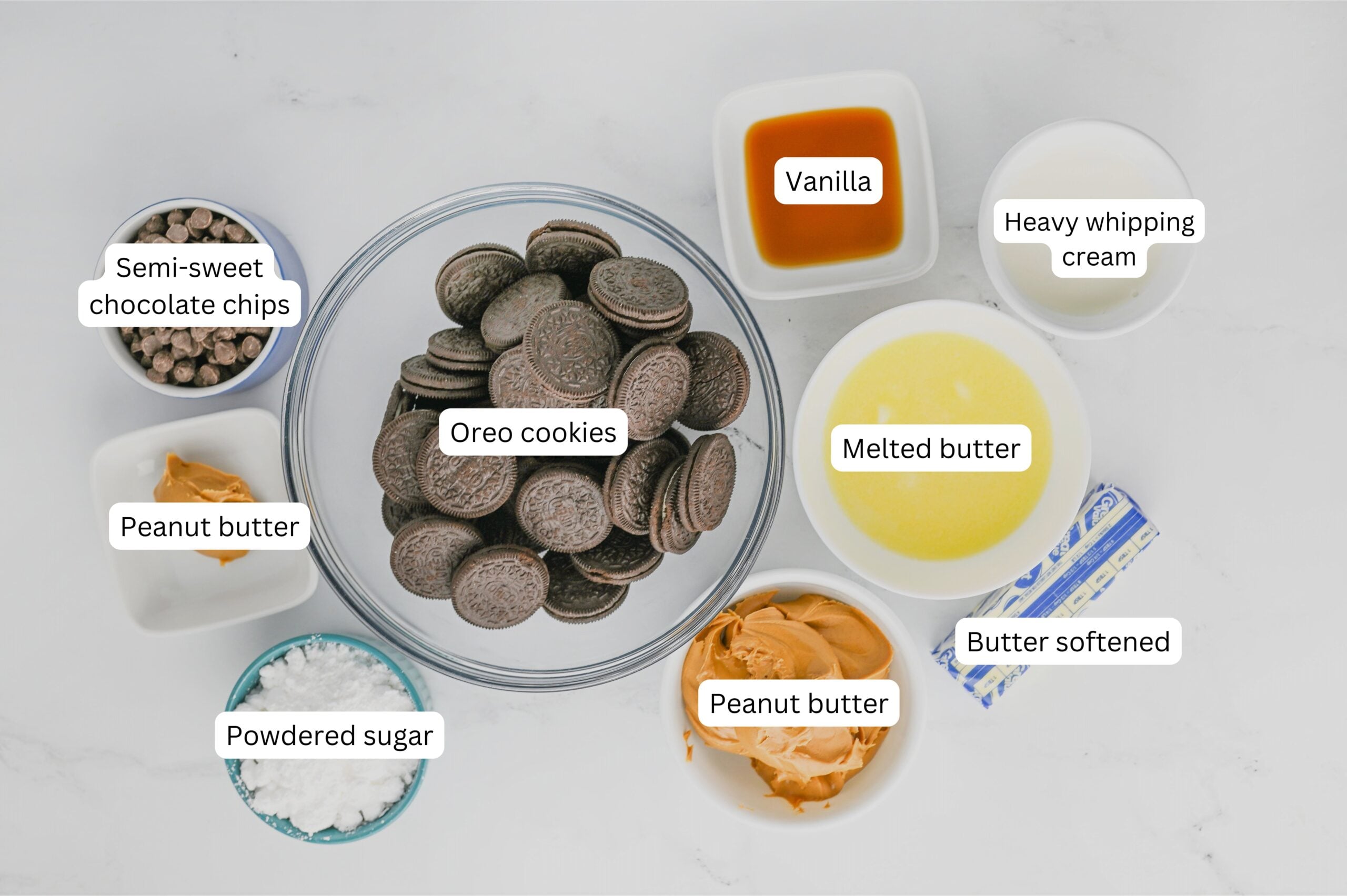 Chocolate peanut butter pie ingredients