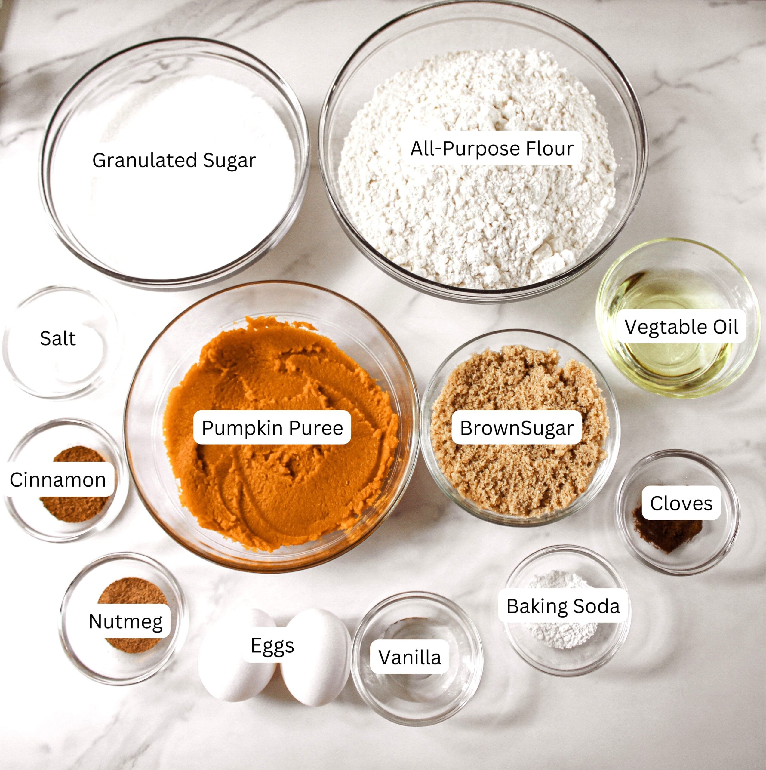Ingredients needed to make Pumpkin Bread Recipe That Stays Moist Every Time