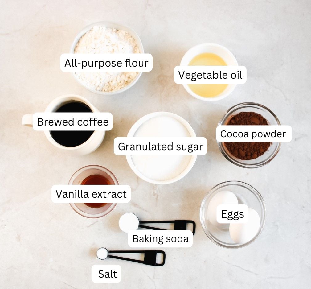 Hot Chocolate Cupcake ingredients.