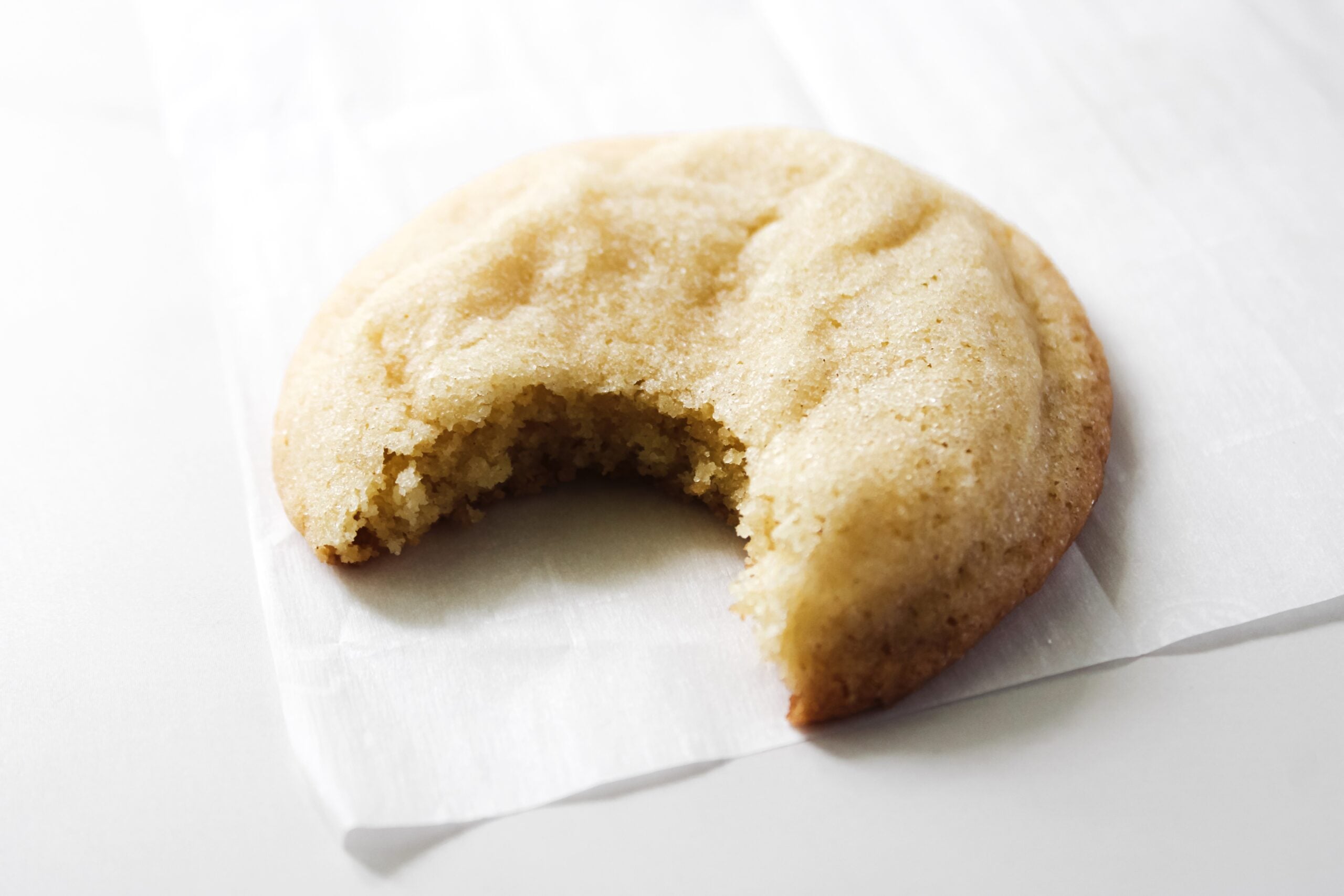 Easy Classic Sugar Cookie on parchment paper.