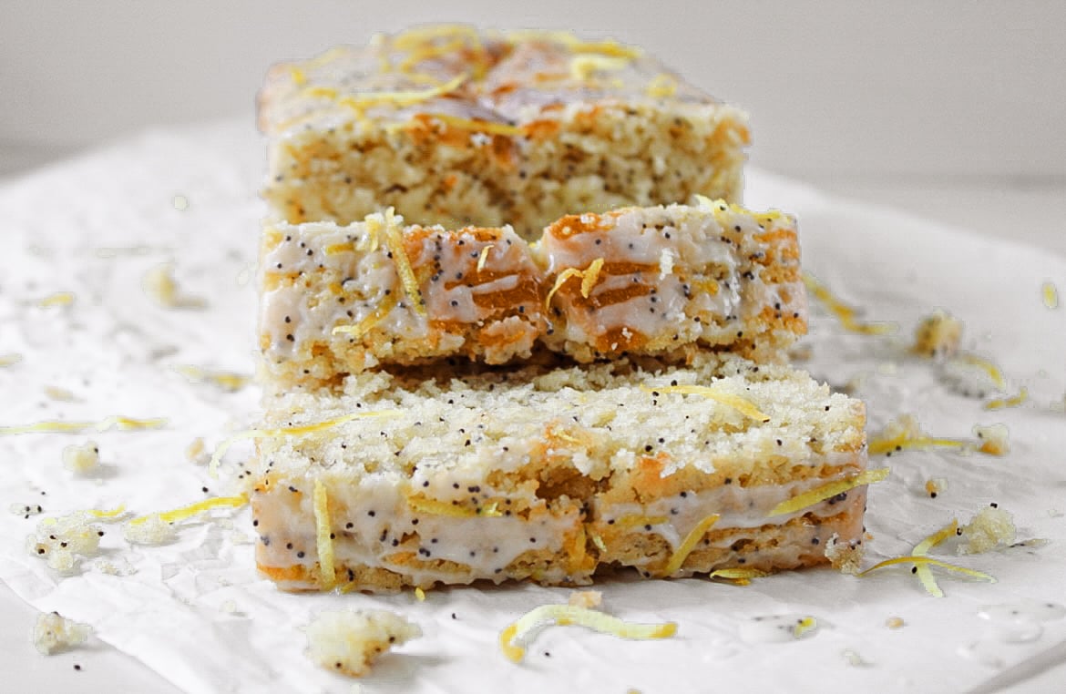 Lemon poppy seed loaf of bread.