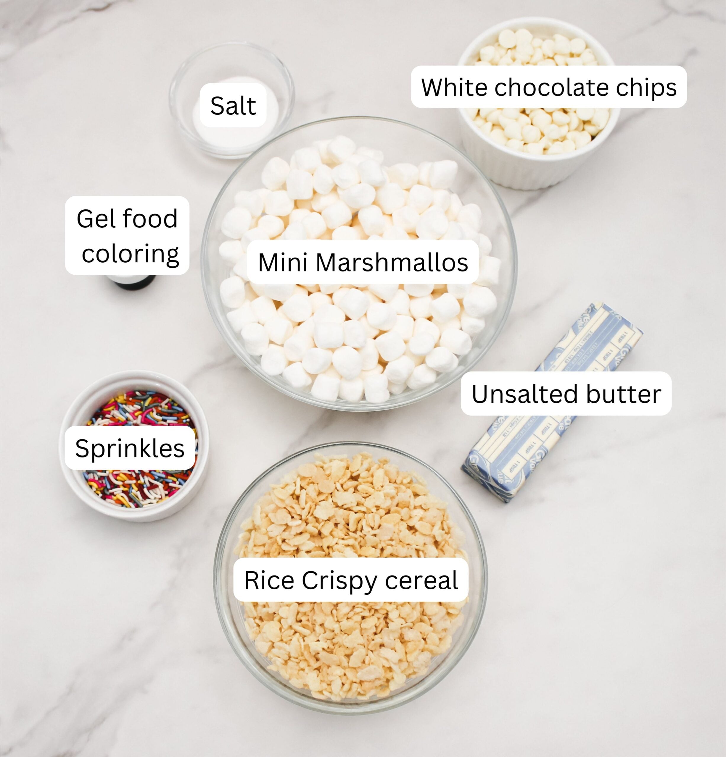 Ingredients for Rice Crispy treats.