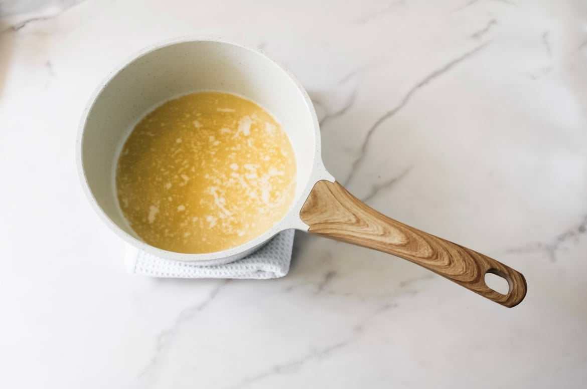 melted butter in a saucepan.