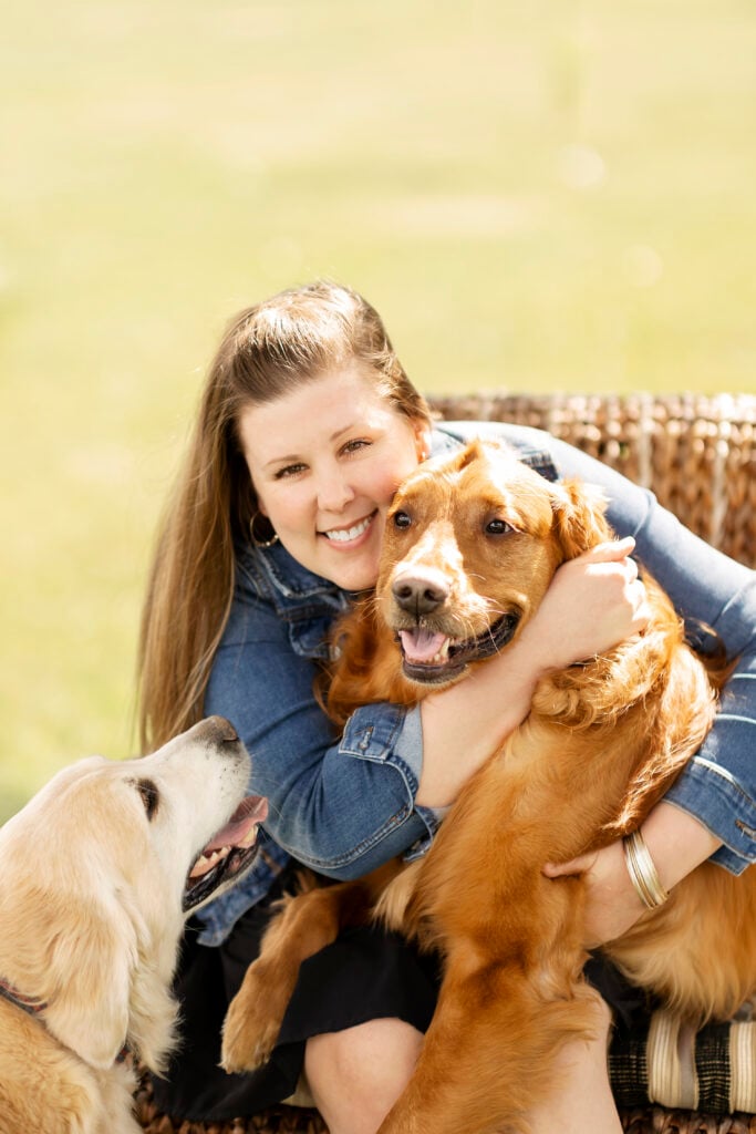 Krystina and her dogs Charlie and Kane